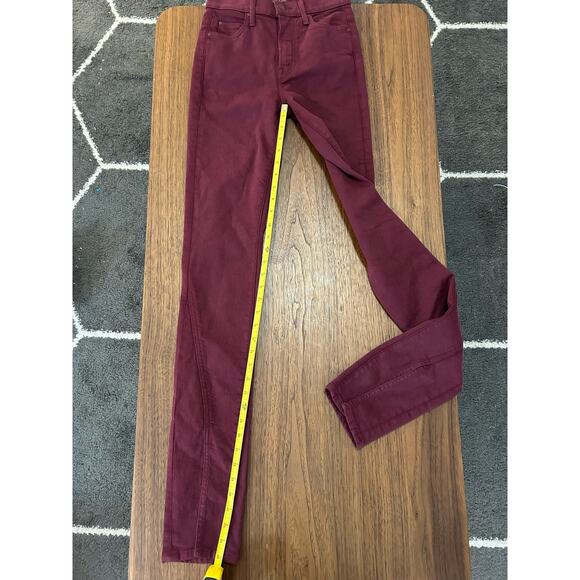 Mother Jeans The Rascal Sliced Up Heel Jeans In Burgundy Women’s Size 24 NWOT - Picture 8 of 10